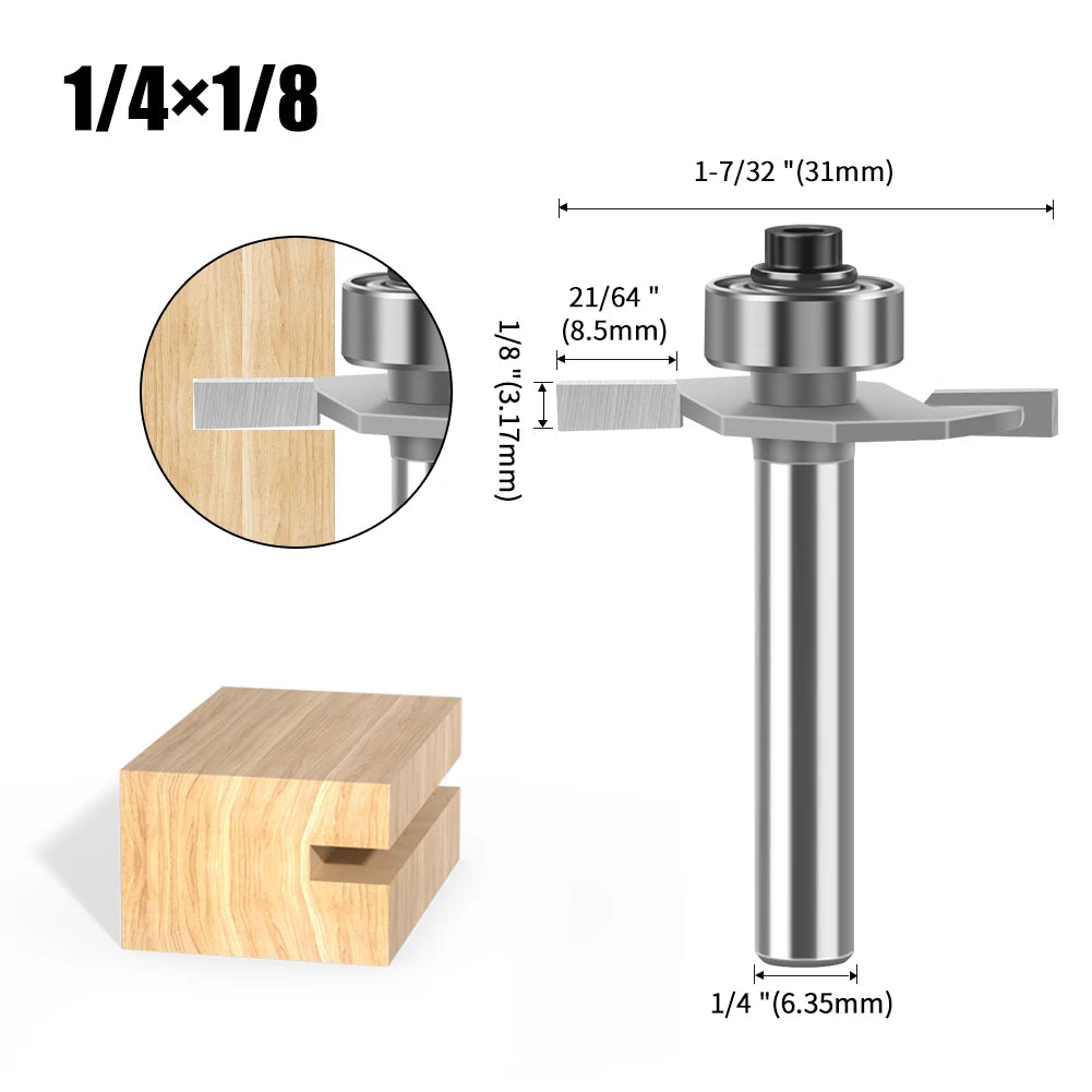 1/4" 1/2Shank High Quality "T" Type Biscuit Joint Slot Cutter Jointing/Slotting Router Bit Cutter Wood Working