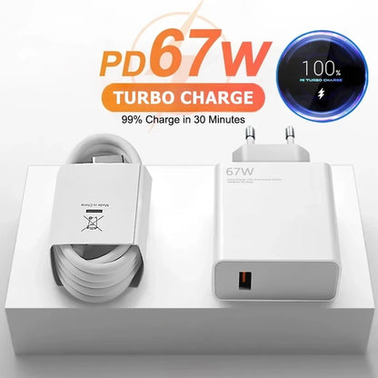 6A 67W Fast Charger Type-C Cable for Xiaomi 10 11 12 Lite 13T Redmi Note 11T 12T 13 Pro POCO F4 F5 X4 GT X5 X6 Quick Charge