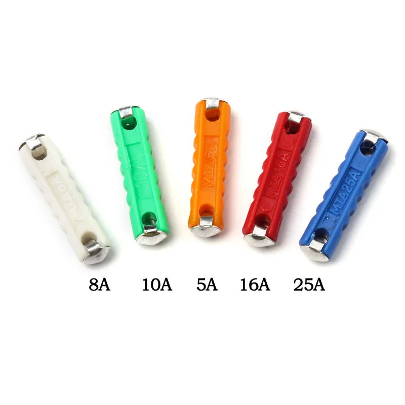 200PCS GBC European Automotive Fuse Set 5/8/10/16/30AMP 6Mm Continental Car Blade Bakelite Auto Classic Car Fuse