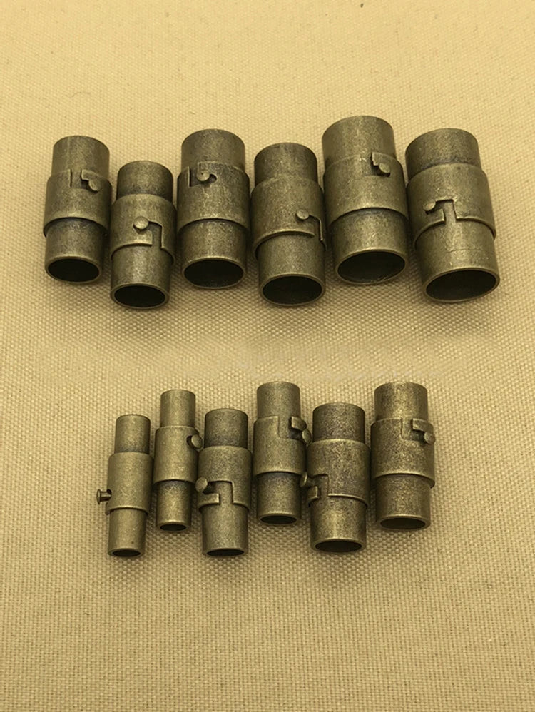 5Pcs 3/4/5/6/7/8/9/10MM Leather Cord End Cap/ Magnetic Clasp with Locking Mechanism,Connector for Bracelet Necklace Making
