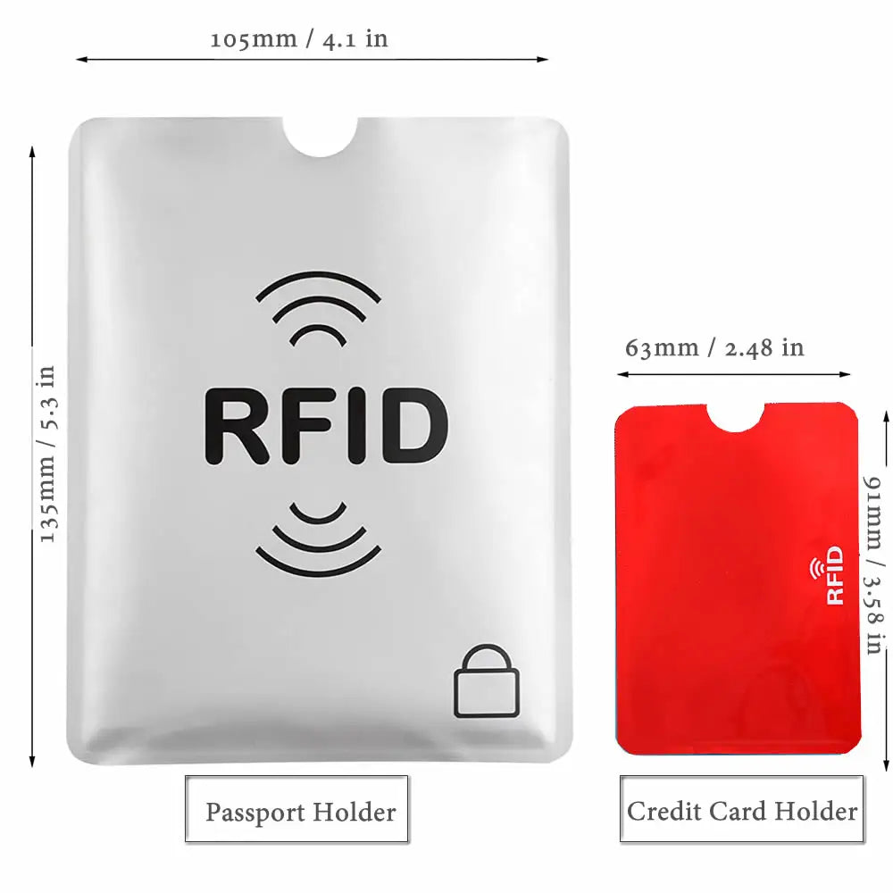 10Pcs Anti-Scan Card Sleeve Credit NFC RFID Card Protector Anti-Magnetic Aluminum Foil Portable Bank Card Holder
