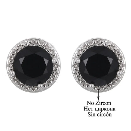 Classic Green AAA Cubic Zirconia Stud Earrings round Crystal Girl Ear Studs for Women Multicolor Fashion Jewelry Brincos AE176