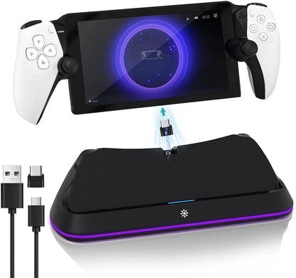 Charging Station for Playstation Portal,Ps5 Accessories Kits with Fast Charging & LED Light, Controller Charging Stand HC-3710