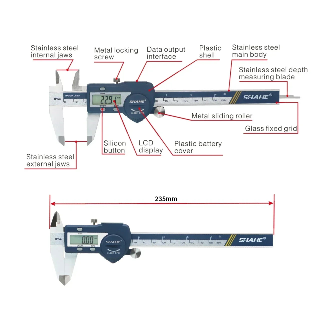 Hardened Stainless Steel 0-150 Mm Digital Caliper Messschieber Caliper Electronic Vernier Micrometro