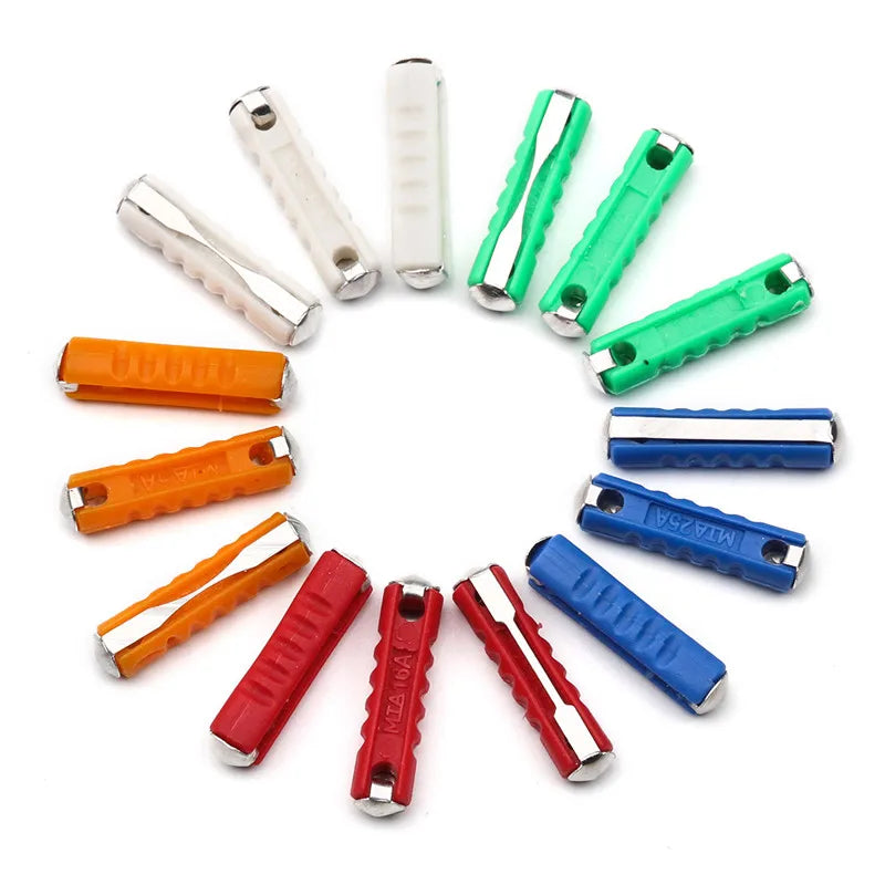 200PCS GBC European Automotive Fuse Set 5/8/10/16/30AMP 6Mm Continental Car Blade Bakelite Auto Classic Car Fuse