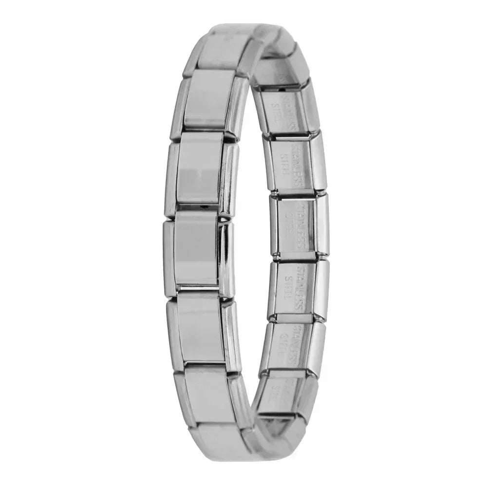 New Women'S Jewelry 9Mm Width Itanlian Elastic Charm Bracelet Fashion Stainless Steel Bangle ST-