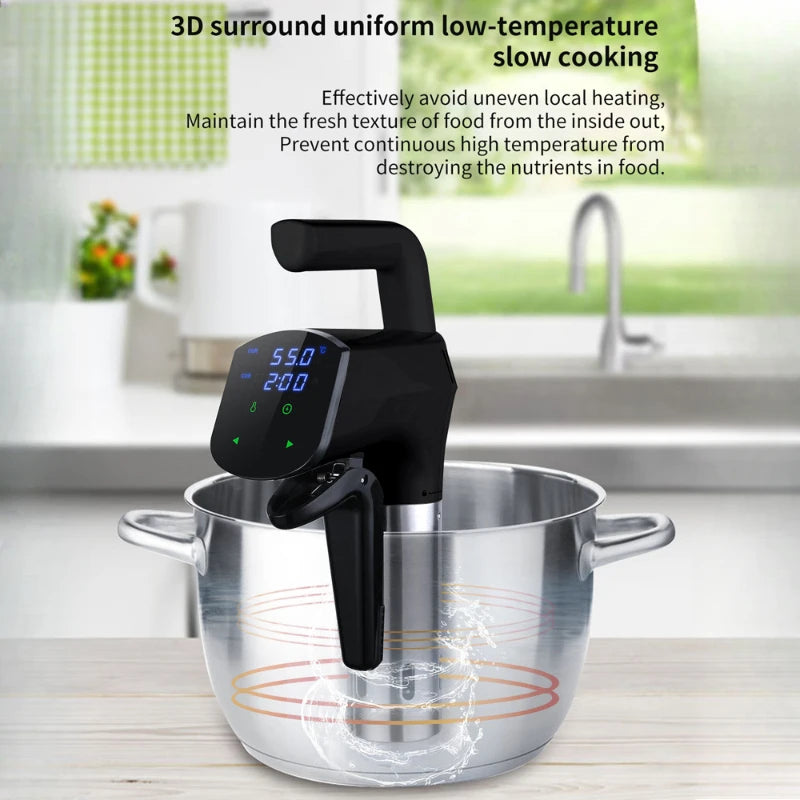 1100W Vacuum Sous Vide Cooker LCD Touch Digital Display Immersion Circulator Accurate Cooking Waterproof Smart Slow Cooker