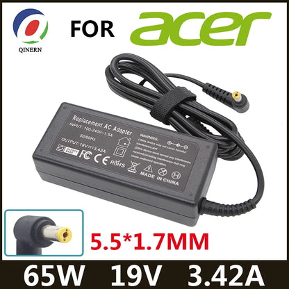 19V 3.42A 65W 5.5*1.7Mm AC Laptop Charger Adapter for  Aspire 5315 5630 5735 5920 5535 5738 6920 6530G 7739Z Power Supply