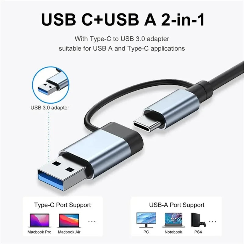 USB C HUB Type C Splitter Thunderbolt 3 Docking Station Laptop Adapter with for Macbook Air M1 Ipad Pro