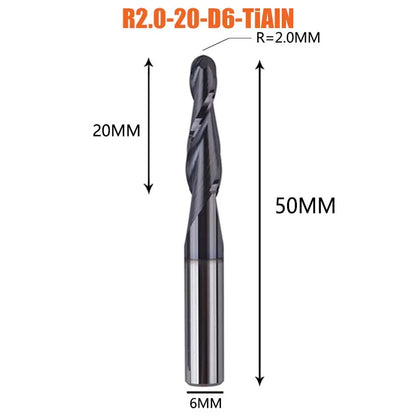 1 Pcs Solid Carbide Coated Taper Ball Nose Bit CNC Milling Cutter Router Bits for Wood and Cutters for Metal End Mill