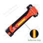 Window Breaker Seatbelt Cutter 2-In-1 Emergency Car Glass Punch Hammer Auto Escape Life Rescue Tool Light Reflective Tape