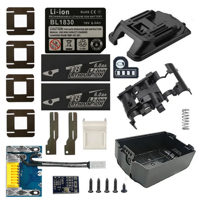 Li-Ion Battery Case Box Charging Protection Circuit Board BSM PCBA for MAKITA 18V BL1830 6.0Ah LED Lithium Ion Battery Indicator