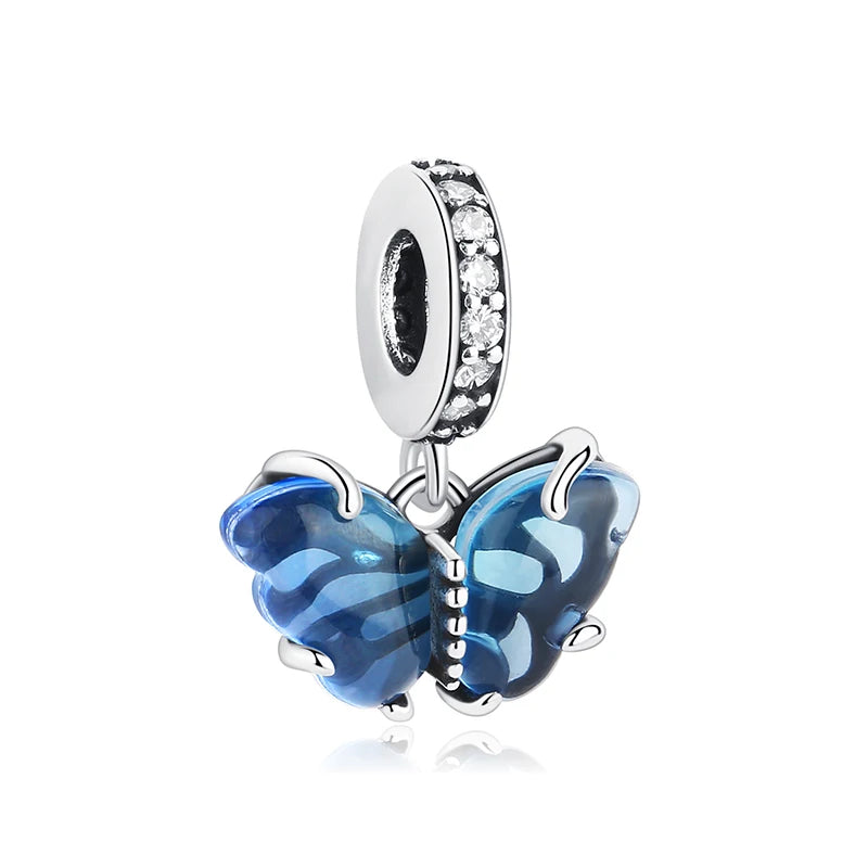 Original 925 Sterling Silver Charm Bead Love Dog Cat Paw Panda Firefly Pendant Charms Fit Bracelets Necklaces Women Jewelry
