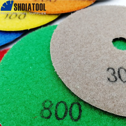 6Pcs/Pk Diamond Dry Polishing Pads Granite Marble Flexible Resin Sanding Discs 100Mm Ceramic Stone Polisher 4Inches