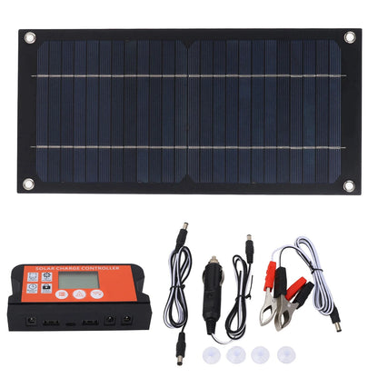 600W Solar Panel Portable Solar Panel Kit Monocrystalline Silicon 100A Charge Controller Solar Panel Kit Car Ship Charging Tools