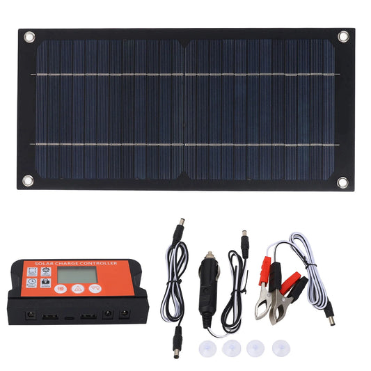 600W Solar Panel Portable Solar Panel Kit Monocrystalline Silicon 100A Charge Controller Solar Panel Kit Car Ship Charging Tools
