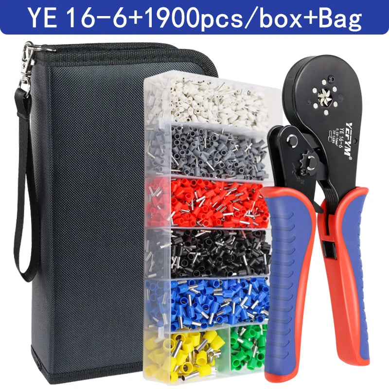 Crimping Pliers Ferrule Sleeves Tubular Terminal Tools HSC8 6-4A/6-6A/16-6 Wire Crimper Household Electrical Sets