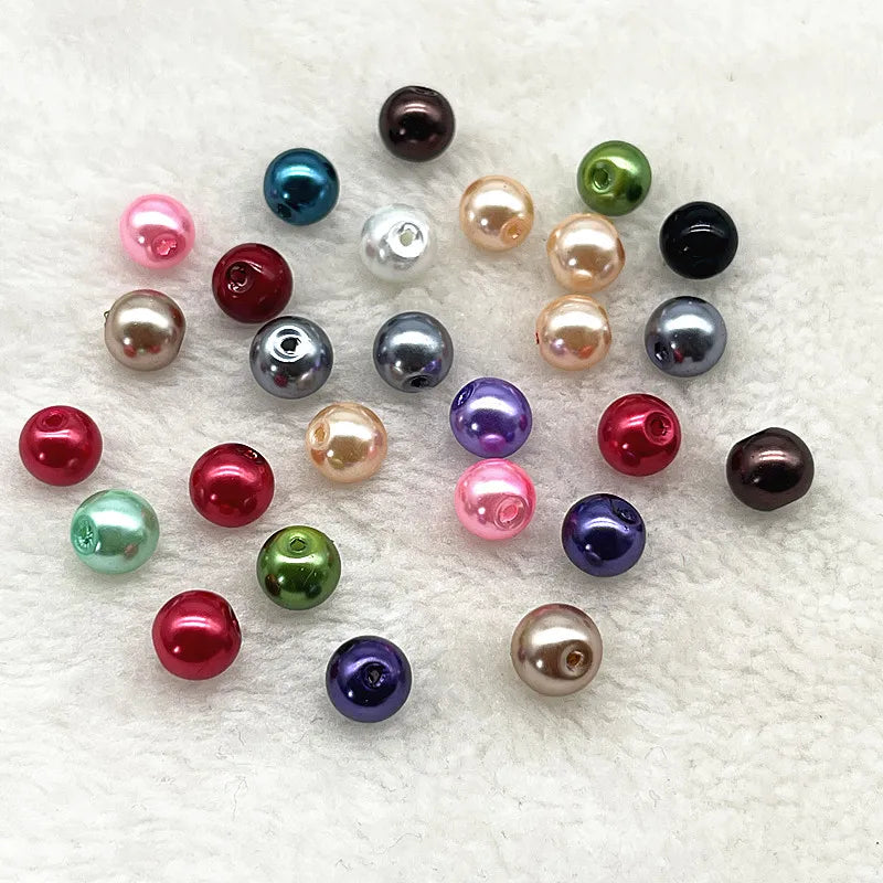 NEW 4/6/8/10Mm round Beads Loose Glass Pearl Spacer Charm Beads for Jewelry Making Diy Handmade Bracelet Accessories