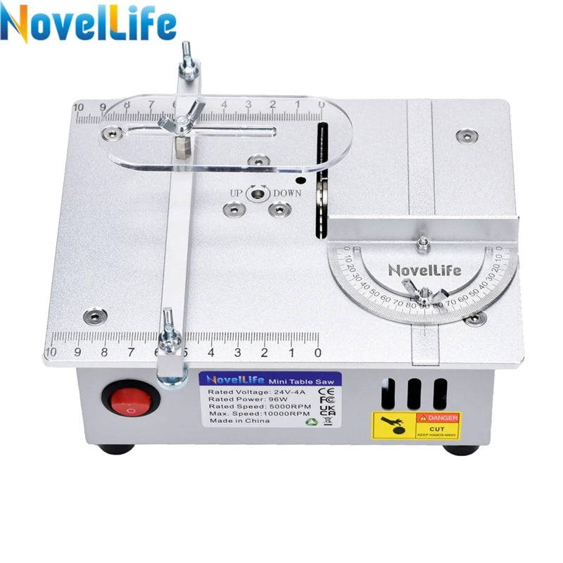 Mini Table Saw Small Woodworking Electric Bench Saw Handmade DIY Hobby Model Crafts Cutting Tool 775 Motor 96W 63Mm HSS Blade R1