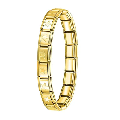New Women'S Jewelry 9Mm Width Itanlian Elastic Charm Bracelet Fashion Stainless Steel Bangle ST-