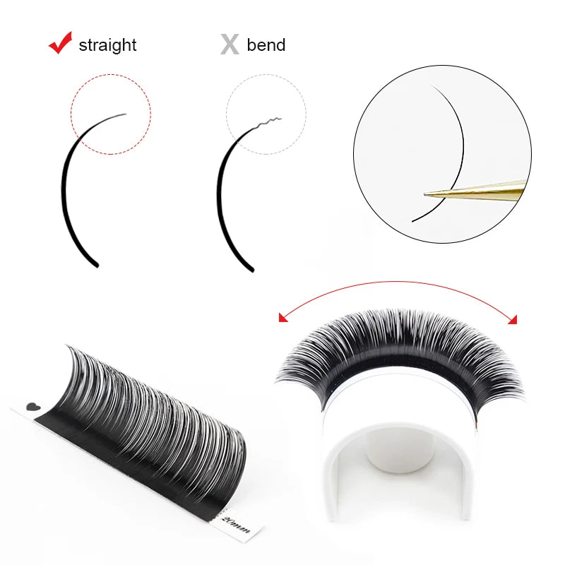 Individual Eyelash Extension B/C/CC/D/DD Faux Mink Cilias Soft Eye Lash Extension 3D Russian Volume Lashes Makeup