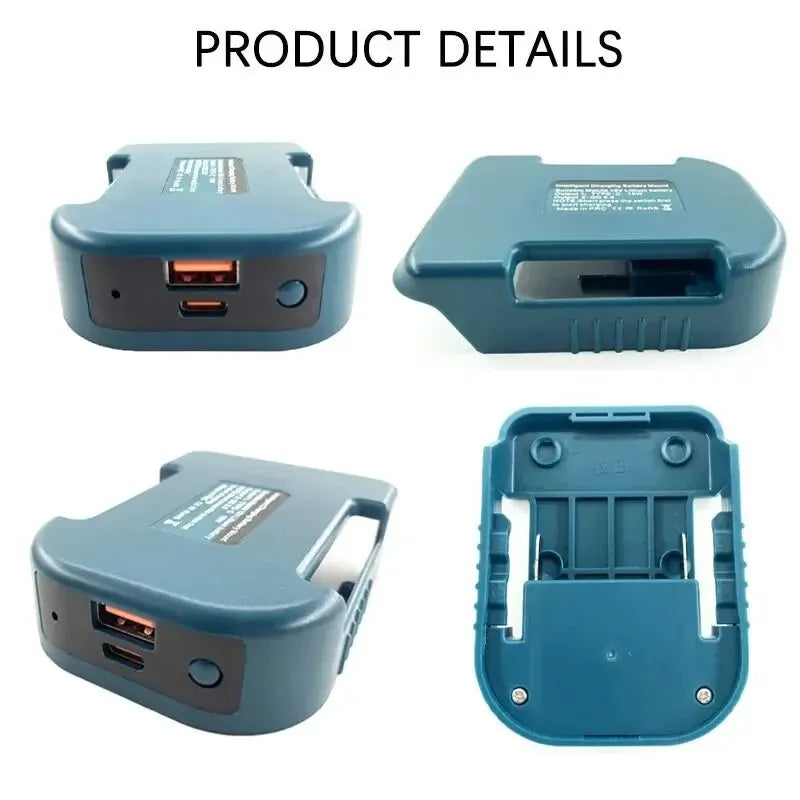 For Makita 18V with USB with Type-C Battery Holder for Makita 18V Battery BL1840 BL1850 BL1860 Charger Adapter Fast Charging