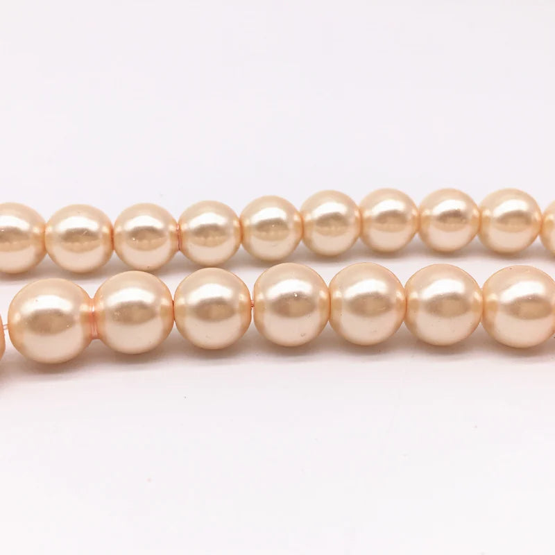 NEW 4/6/8/10Mm round Beads Loose Glass Pearl Spacer Charm Beads for Jewelry Making Diy Handmade Bracelet Accessories