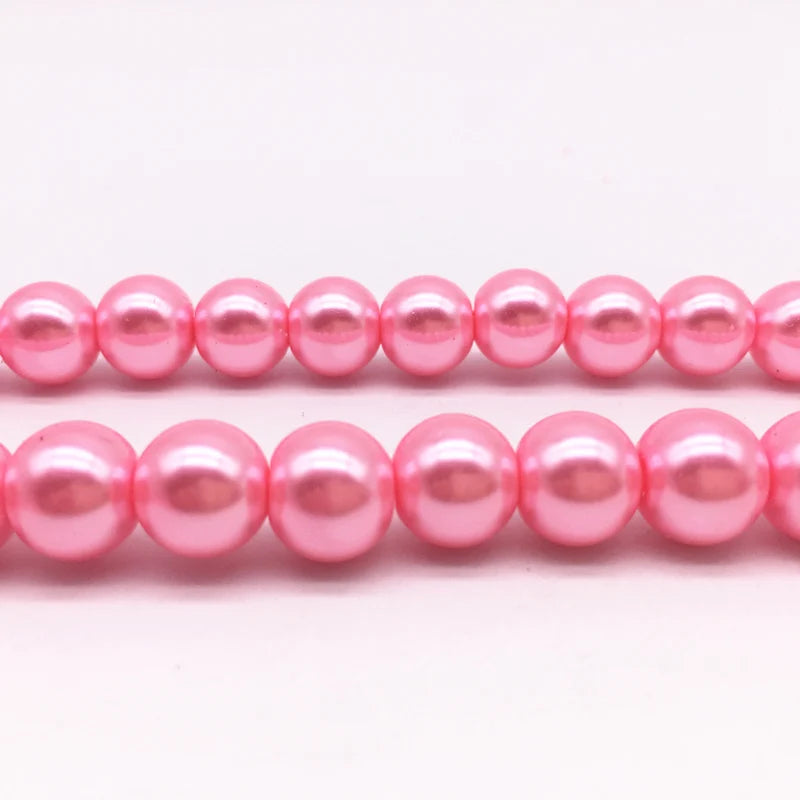 NEW 4/6/8/10Mm round Beads Loose Glass Pearl Spacer Charm Beads for Jewelry Making Diy Handmade Bracelet Accessories