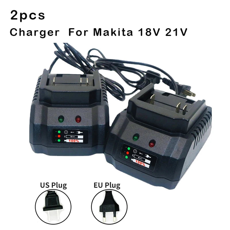 1Pc 18V 21V Battery Charger Suitable for Makita Tools EU/US Plug Power Tool Portable High Quanlity Smart Fast Li-Ion Charging