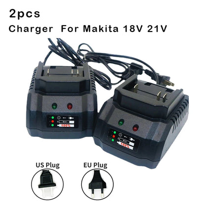 1Pc 18V 21V Battery Charger Suitable for Makita Tools EU/US Plug Power Tool Portable High Quanlity Smart Fast Li-Ion Charging