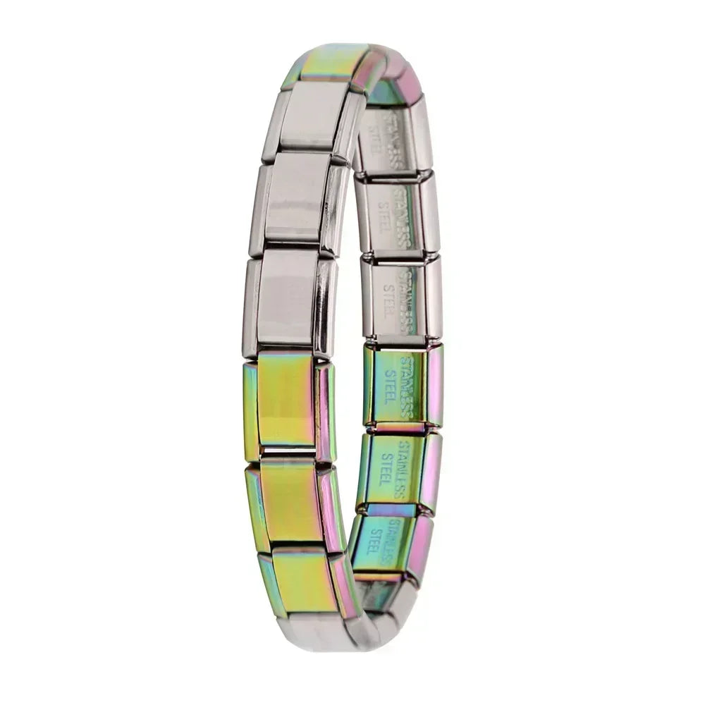 New Women'S Jewelry 9Mm Width Itanlian Elastic Charm Bracelet Fashion Stainless Steel Bangle ST-