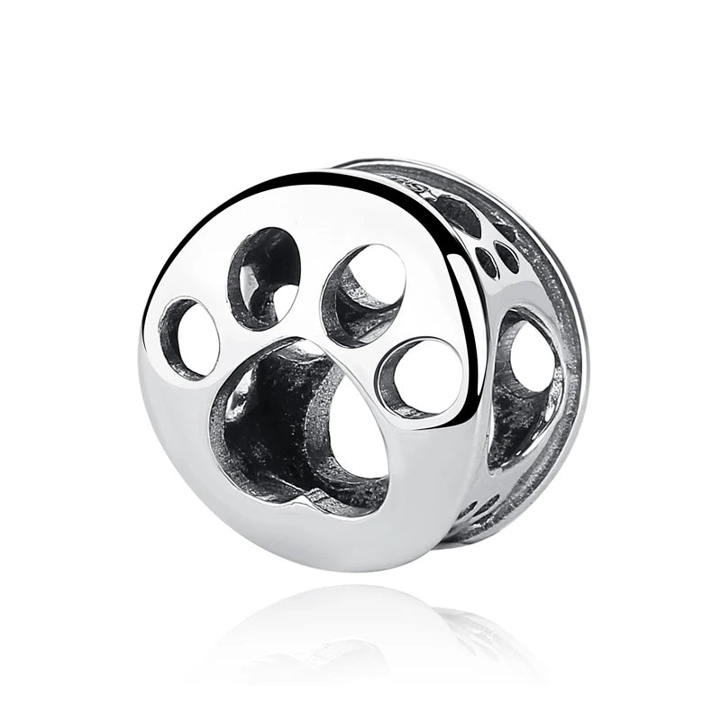 Original 925 Sterling Silver Charm Bead Love Dog Cat Paw Panda Firefly Pendant Charms Fit Bracelets Necklaces Women Jewelry