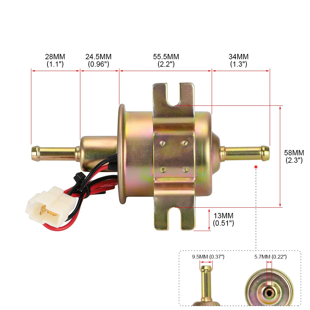 New 12V 24V Electric Fuel Pump Low Pressure Bolt Fixing Wire Diesel Petrol HEP-02A for Car Carburetor Motorcycle ATV