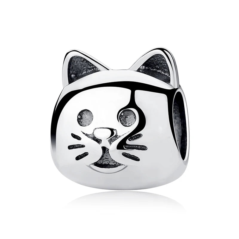 Original 925 Sterling Silver Charm Bead Love Dog Cat Paw Panda Firefly Pendant Charms Fit Bracelets Necklaces Women Jewelry
