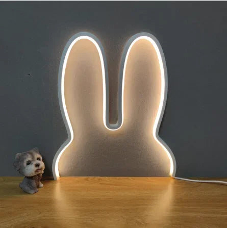 Rabbit Night Lights USB Powered LED Lamp Cute Animal LED Night Lamp Kids Baby beside Table Lamp Bedroom Nightlight Holiday Gifts