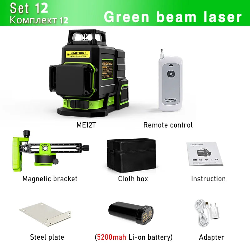 CE Certificated 3D New ABS and PC Shell Shockproof Lines Laser Level with 5200Mah BATTERY Work Separately Laser Lines