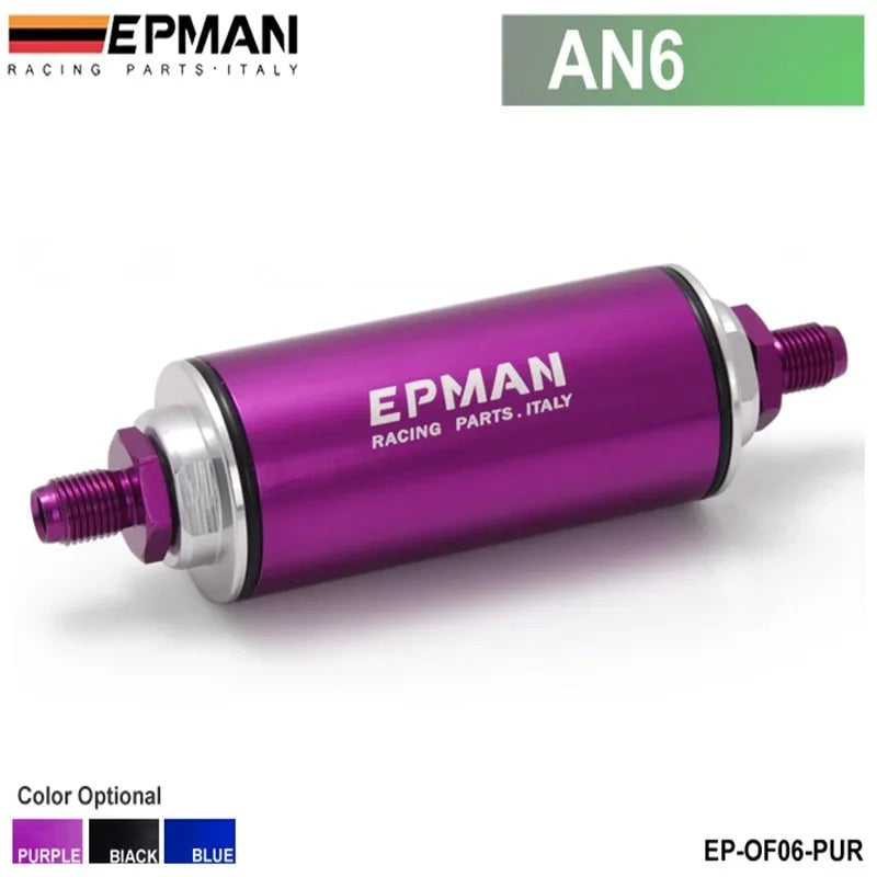 Universal 100 Micron 8.6MM Aluminum High Flow Fuel Inline Petrol Filter Car Truck EP-OF86