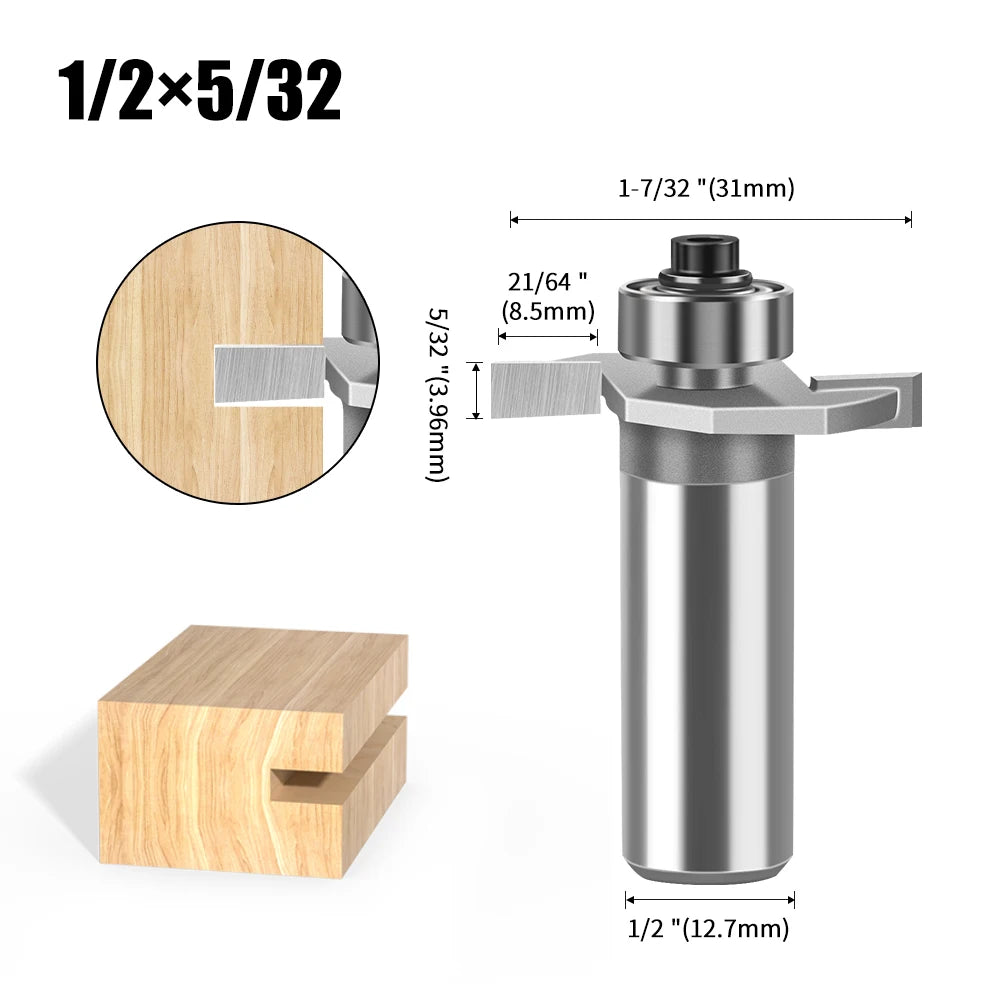 1/4" 1/2Shank High Quality "T" Type Biscuit Joint Slot Cutter Jointing/Slotting Router Bit Cutter Wood Working