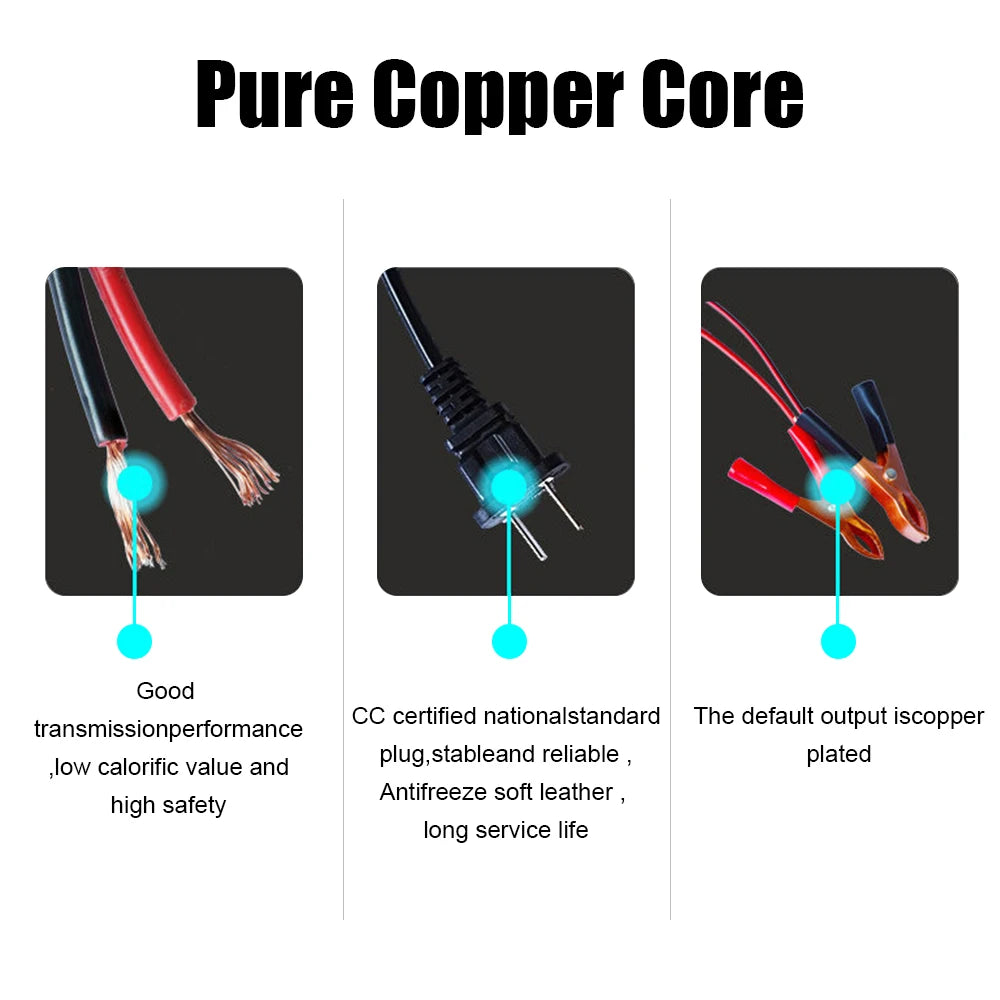 2A Intelligent Fast Power Charging 3 Stages Lead Acid AGM GEL Battery-Chargers Car Battery Charger