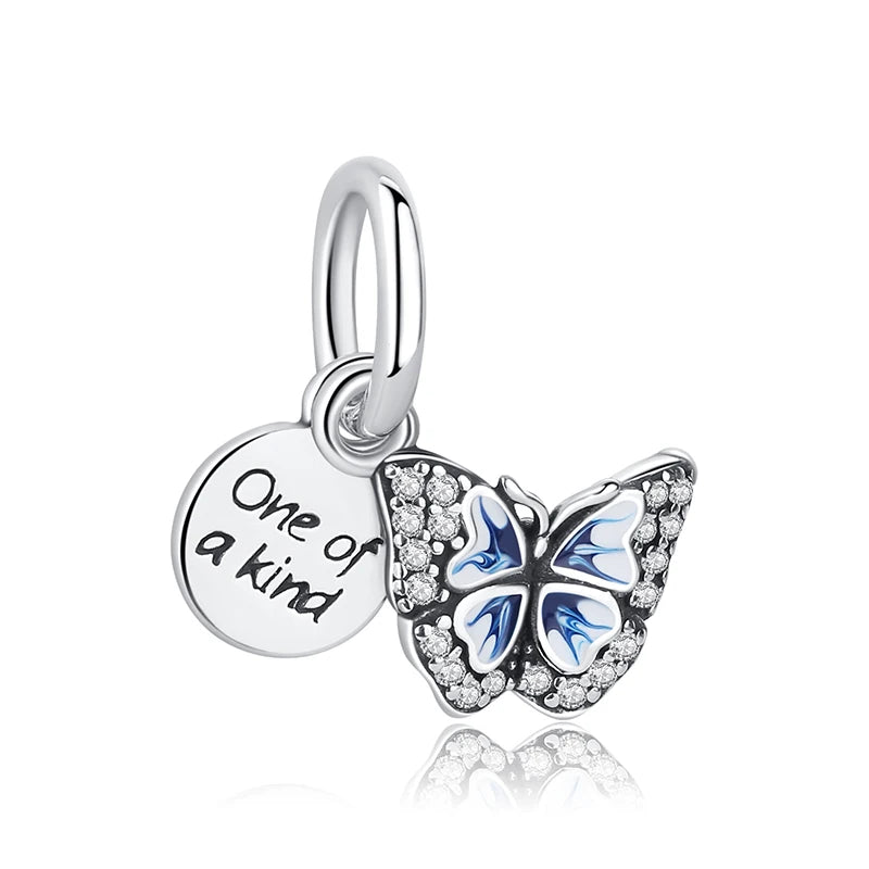 Original 925 Sterling Silver Charm Bead Love Dog Cat Paw Panda Firefly Pendant Charms Fit Bracelets Necklaces Women Jewelry