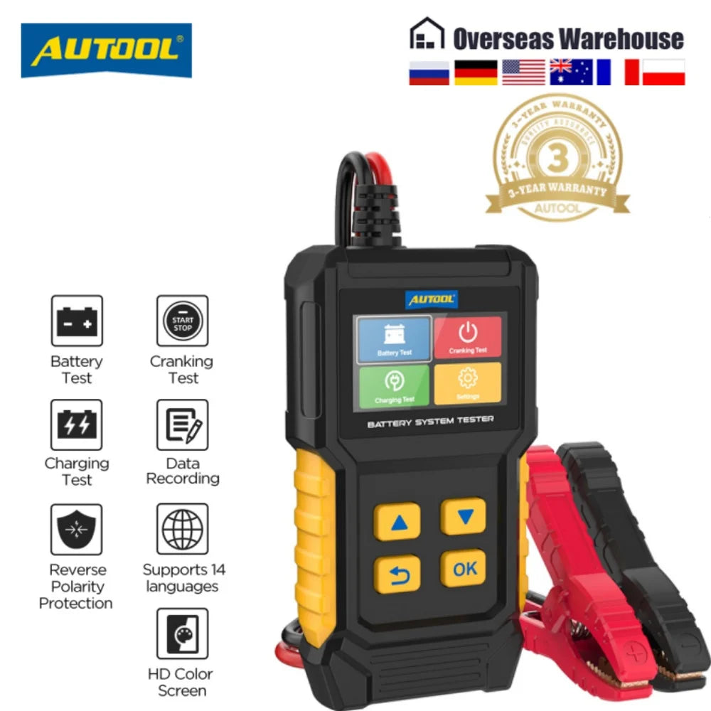 BT360 8-29V Car Battery Tester Digital Automotive Diagnostic Battery Tester Analyzer 30-2000CCA Cranking Charging Tool