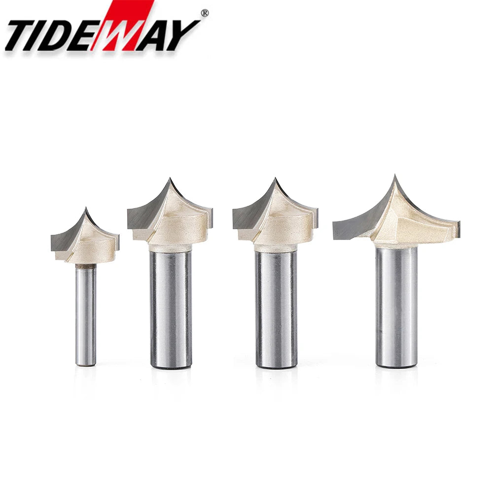 Point Cutting round over Bit Woodworking Tools Carving Tool Tungsten Carbide CNC Router Bit for Wood 1/2 Shank
