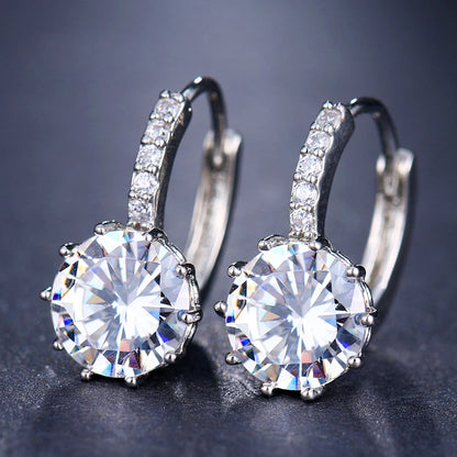 Classic Green AAA Cubic Zirconia Stud Earrings round Crystal Girl Ear Studs for Women Multicolor Fashion Jewelry Brincos AE176