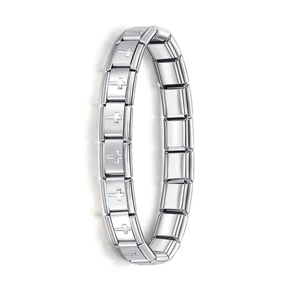 New Women'S Jewelry 9Mm Width Itanlian Elastic Charm Bracelet Fashion Stainless Steel Bangle ST-