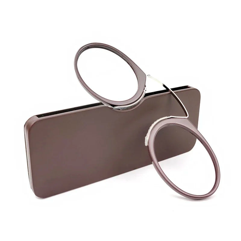 Clip Nose Mini Reading Glasses Men Women Readers Glasses Prescription Glasses without Sideburns Pince-Nez