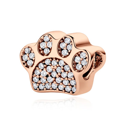 Original 925 Sterling Silver Charm Bead Love Dog Cat Paw Panda Firefly Pendant Charms Fit Bracelets Necklaces Women Jewelry