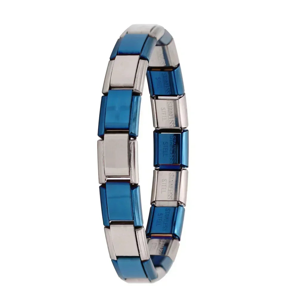 New Women'S Jewelry 9Mm Width Itanlian Elastic Charm Bracelet Fashion Stainless Steel Bangle ST-