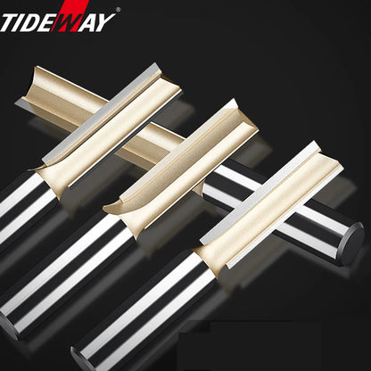 Straight Router Bits 1/2 1/4 Shank Double Flute Plunge Milling Cutter Carbide Tipped Woodworking Trimming Slotting Tool