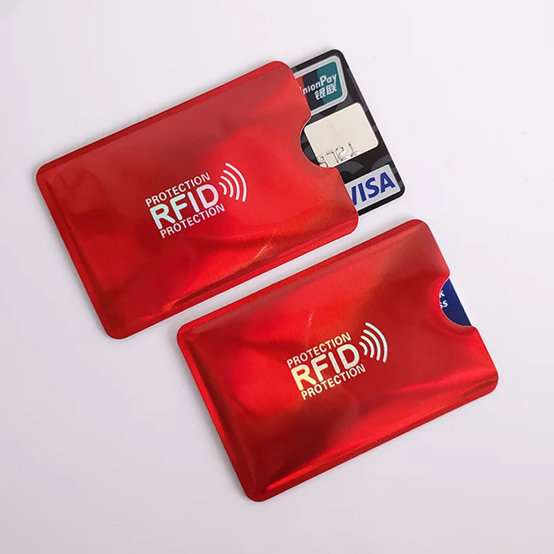 10Pcs Anti-Scan Card Sleeve Credit NFC RFID Card Protector Anti-Magnetic Aluminum Foil Portable Bank Card Holder