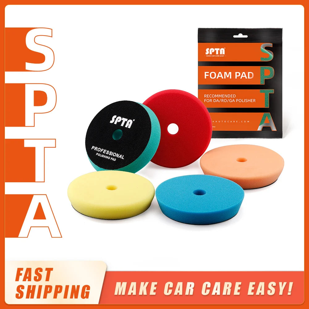 3"/5"/6" Car Spong Buffing Polishing Pad T-Shape Flat Polishpad Hook&Loop Removes Scratche for Polishing/Waxing
